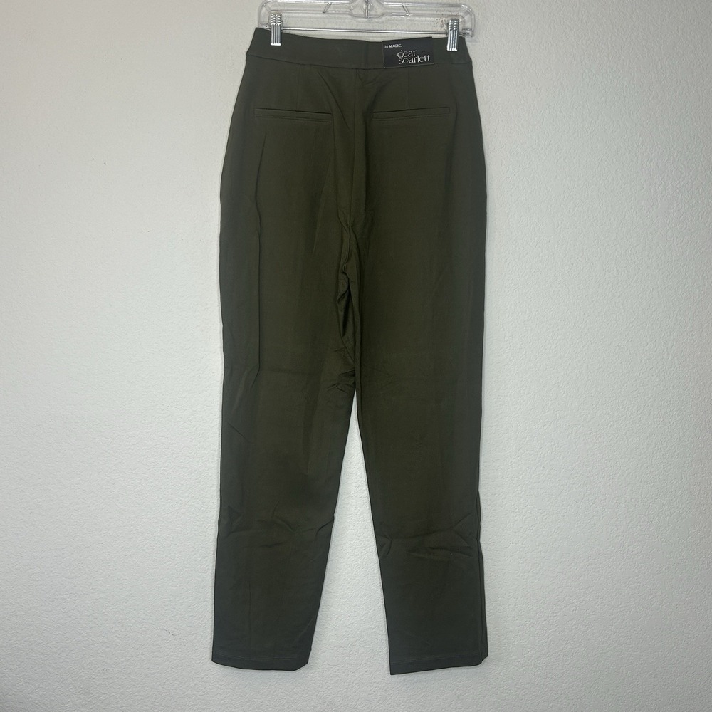 Dear Scarlett Everywhere Magic Pants Size M Olive Green Ponte Knit High Rise - Picture 3 of 16